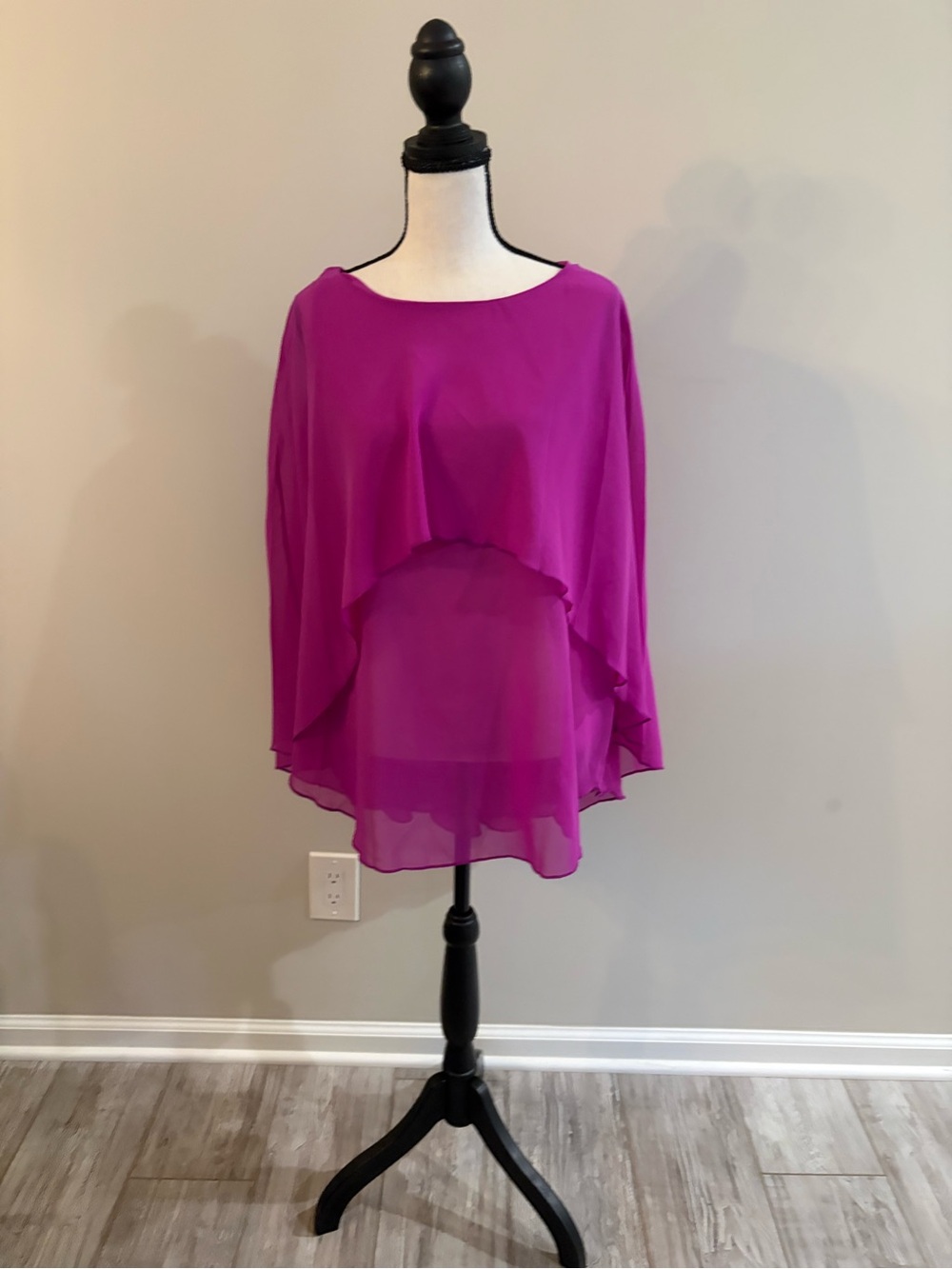 SHEIN Fuchsia Layered Chiffon Blouse